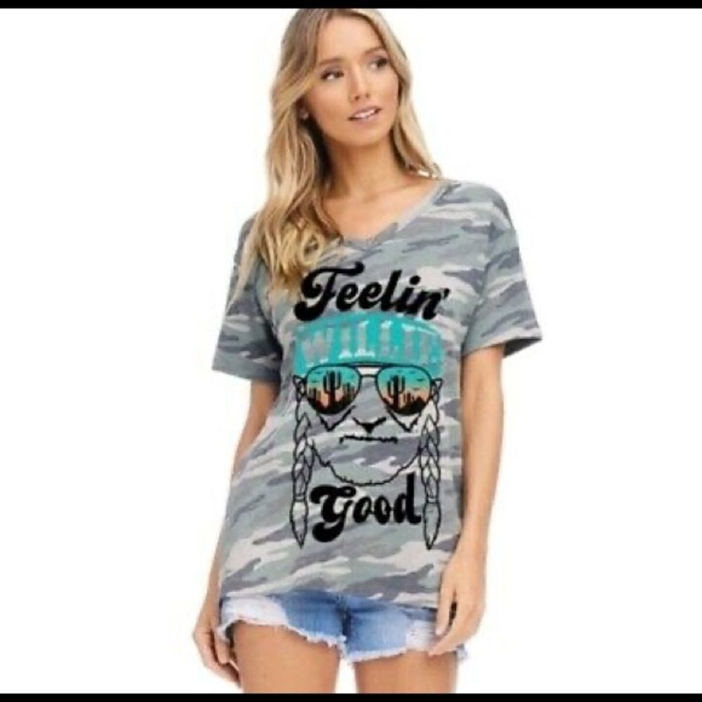 Zutter USA Feelin’ Willie Good Camo v-neck t-shirt